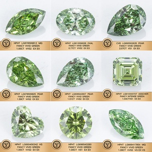 Messi Gems 1.22CT Diamant de laboratoire de couleur fantaisie vert intense VS1 taille poire certifié IGI - Product Image 4