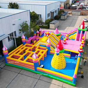 Château gonflable commercial géant pour enfants et adultes, avec toboggan et parcours d'obstacles, pour parc d'attractions extérieur, écologique - Product Image 4