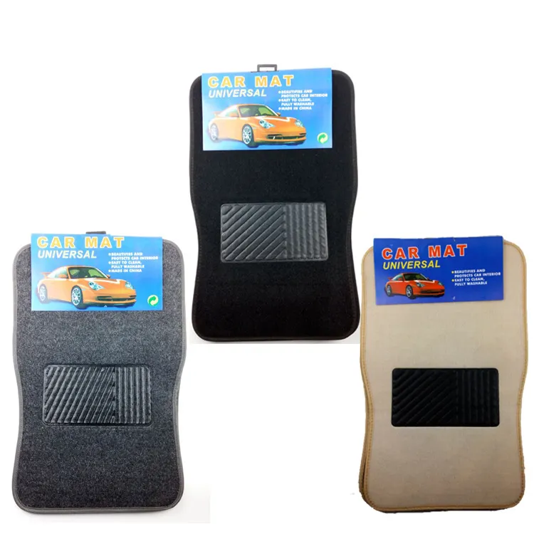 Universal PVC flocking coil waterproof 3d 4 pieces car vehicle carpet floor mats