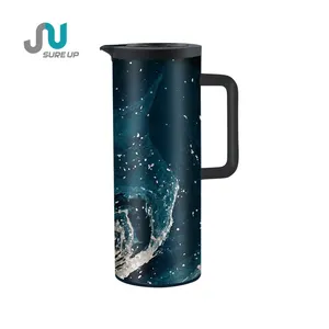 Le motif de l'océan Doublure en verre personnalisable thermique verser sur la cafetière eau café thé cruche à vide cruche pour hôtel école boutique