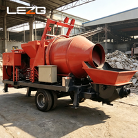 Machine intégrée de mélange et de transport du béton diesel, pompe malaxeuse mobile pour la construction en béton dans les zones montagneuses