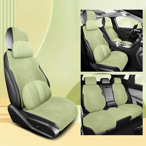 Housse de <span class=keywords><strong>siège</strong></span> de voiture en tissu suédé, avec enveloppe complète, motif ours, dessin animé, quatre saisons, pour les voitures - Product Image 1