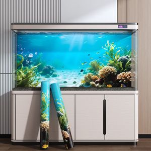 Accesorios para Acuarios al por Mayor, Adhesivo Decorativo <span class=keywords><strong>de</strong></span> Doble Cara para Peceras, Póster 3D <span class=keywords><strong>con</strong></span> Diseño <span class=keywords><strong>de</strong></span> Plantas Marinas y Océano - Product Image 6