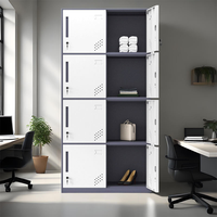 Casier métallique de haute qualité pour employés, armoire de vestiaire de gym avec compartiments, miroir et design moderne pour usage extérieur et scolaire