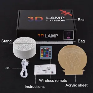 Muslim Mosque 3D Night Lamp RGBw Colors Changing Cool Ramadan Gift Acrylic LED Night Light for Home Decor <strong>Nightlight</strong> Dropship - Product Image 5
