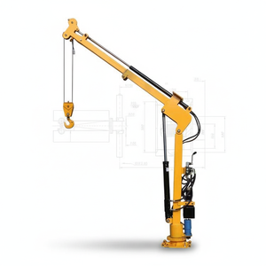 מנוף מיני הידראולי 1 טון המותקן על משאית, עם זרוע מתקפלת, מנוע 3100W, תיבת הילוכים, משאית טנדר, אחריות לשנה - Product Image 1