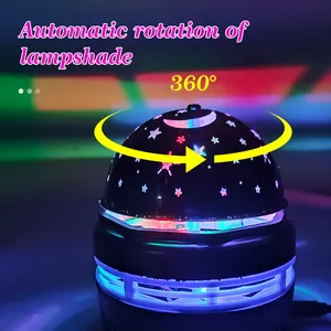 LED Bedroom Light 7 Color Led Portable Rotating Sound Activated Usb Space Light Projector