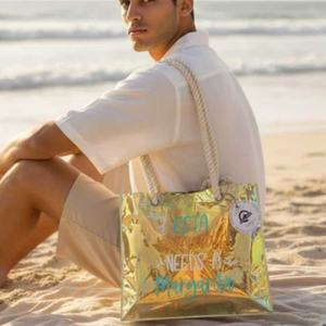 Bolso de Mano de PVC de Gran Capacidad para Mujer, Bolso de Playa Impermeable de Alta Calidad, Bolso de Mano con Logotipo en Relieve, Bolso de Regalo para Mujer - Product Image 3