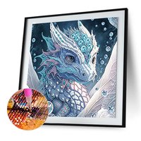 1PC 30x30cm/11.8x11.8in DIY 5D Irrégulier Spécial-Forme Dragon Peinture Diamant pour Décoration Murale Ornements