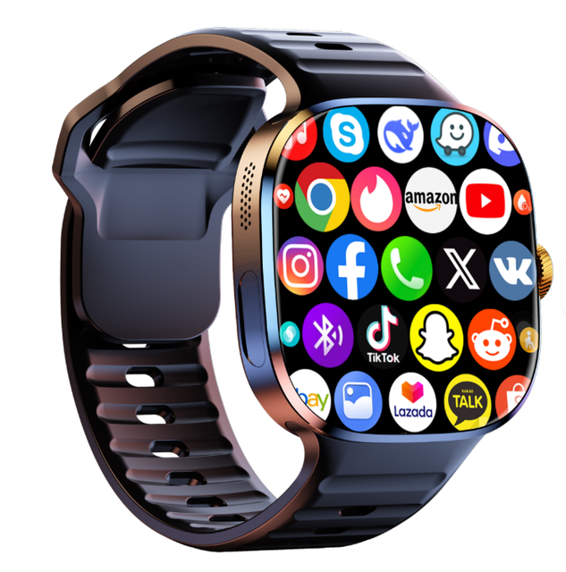 Global Cellular Android Smart Watch 4G 5G Sim Card Phone Call Big AMOLED Wifi NFC Rotate Camera Support Deepseek Youtube Tiktok