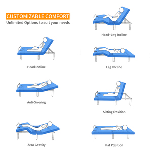 <span class=keywords><strong>Lit</strong></span> <span class=keywords><strong>électrique</strong></span> réglable multifonction sans fil avec 4 moteurs allemands Okin, long, simple, avec ports de type C - Product Image 5