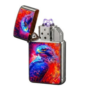 Briquet électrique Falcon X jetable rechargeable 950 mAh Type-C, coupe-vent, sans flamme, allumage plasma, métal, carré, pour extérieur - Product Image 3