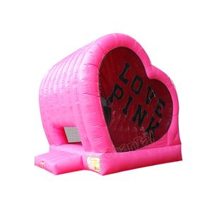 Château gonflable de mariage en forme de cœur rose, château gonflable pour sauter, maison de saut pour la vente - Product Image 1
