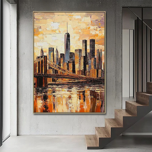Décoration intérieure de haute qualité, <span class=keywords><strong>peinture</strong></span> à la main, impressionnisme moderne, paysage urbain de <span class=keywords><strong>New</strong></span> <span class=keywords><strong>York</strong></span>, art mural, peintures acryliques sur toile - Product Image 2