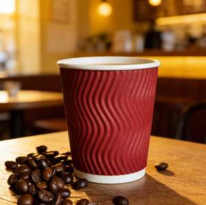 Custom Disposable Insulated <b>Corrugated</b> <b>Paper</b> Cup 8oz 12oz 14oz 16oz Ripple Kraft Cup Double Wall Coffee <b>Paper</b> Cup - Product Image 2