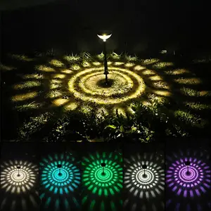 Colorful Solar LED Garden Projection Spike Light For Outdoor Holiday Garden party Landscape Pathway Yard Lawn Decoration