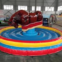 Attraction interactive de taureau mécanique viral avec tapis de sécurité gonflable, rentable, fabrication sur mesure