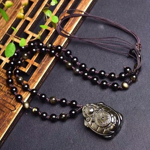Colgantes de cristal de cuarzo Natural, collar de oro obsidiana, dragón, Tortuga, bestia - Product Image 5
