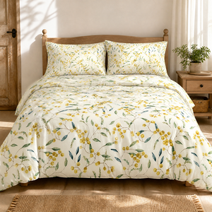Tissu imprimé floral <span class=keywords><strong>Mimosa</strong></span> 100% coton, doux, respirant, écologique, imprimé numérique personnalisé pour la literie, les couettes, les textiles de maison - Product Image 1