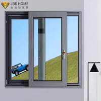 Ventanas Corredizas Horizontales de Aluminio con Marco Delgado Moderno, Vista Panorámica, Ventanas Corredizas de Aluminio con Marco Negro de Lujo