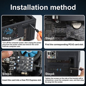 กา<span class=keywords><strong>ร์</strong></span>ด PCIe USB 3.0, กา<span class=keywords><strong>ร์</strong></span>ดขยาย PCI Express แบบ 2x USB C + 2x USB A สำหรับเดสก์ท็อปพีซี - Product Image 6