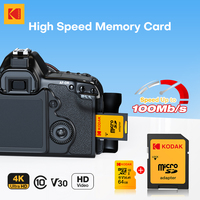 Tarjetas SD de Plástico Populares Kodak U3 V30 Clase 10 de 128 GB y 256 GB, Tarjeta SDXC TF con Garantía de 3 Años