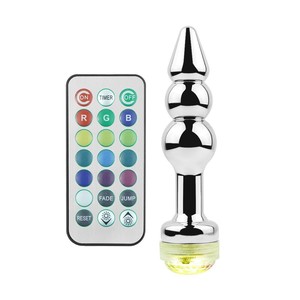 Telecomando <span class=keywords><strong>in</strong></span> metallo Anal <span class=keywords><strong>Plug</strong></span> <span class=keywords><strong>Sex</strong></span> Toys bagliore al buio luce su spine anali Led Anal glutei prodotti per il sesso - Product Image 5