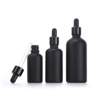 Ensemble de compte-gouttes en verre noir opaque - 5 à 100 ml, 7 tailles, capuchon et corps noir mat/brillant, distributeur de sérum rechargeable