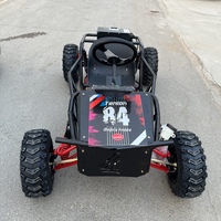 Go Kart Todoterreno Recreativo para Exteriores, Marco Reforzado de Acero al Carbono, Batería de Alta Capacidad, Go Kart Eléctrico de Carreras de Largo Alcance
