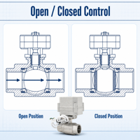 Vanne à boisseau sphérique électrique proportionnelle de type V DN8-25 1/4''-1'' en acier inoxydable 304 pour eau, signal d'entrée 4-20mA 0-5V 0-10V, signal de sortie max OEM FKM