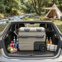 Réfrigérateur-congélateur compact à double zone 12V pour véhicule avec protection de batterie et compatible solaire pour Vanlife et Overlanding