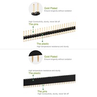 Connecteur d'extension à 40 broches mâle femelle à une rangée de 2.54mm plaqué or pour Arduino PCB Socket Board