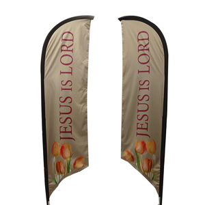 Tùy Chỉnh Ngoài Trời Lông Cờ Khuyến Mại Cửa Hàng Cắt Tóc Bãi Biển Cờ Nhôm Biểu Ngữ In Ấn Teardrop Cờ Với Logo - Product Image 3