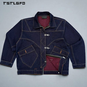 Chaquetas Vaqueras Retro de Mezclilla Selvedge para Hombre, Estilo Vintage, con Cierre de Mosquetón Japonés, Corte Cuadrado y Logotipo Personalizado - Product Image 3