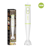 Mixeur Plongeant Électrique 200W à 2 Vitesses avec Bouton Rotatif, Broyeur à Glace Silencieux, Hachoir pour Aliments Bébé, 2 Lames, Prise UK, Idéal Hôtellerie