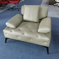 Modernes Ergonomisches Komfortables Lounge-Sofa-Set mit 2 Sesseln Leathaire Hochdichte Schaumstoffsitze Eisenrahmen