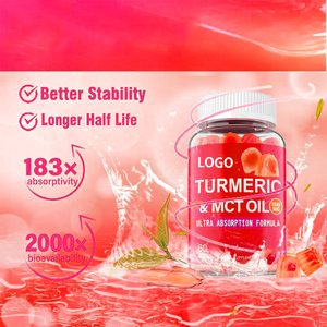 Curcuma senza zucchero curcumina Gummies curcuma con <span class=keywords><strong>olio</strong></span> <span class=keywords><strong>MCT</strong></span> <span class=keywords><strong>C8</strong></span> estratto di pepe nero supporto antiossidante - Product Image 3