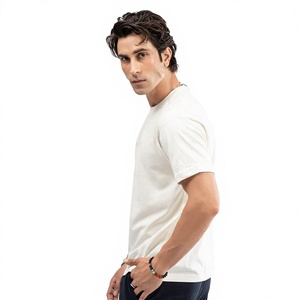 T-shirt uni blanc pour homme ELYSIAN INDUSTRIES, 100% coton, doux, manches courtes, col rond, coupe classique, vêtements décontractés, jersey tricoté 180g - Product Image 3