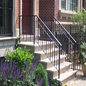 Rampe en <span class=keywords><strong>métal</strong></span> galvanisé HDP noir utilisé commercialement pour les balustrades et les mains courantes en fer forgé de pont - Product Image 2