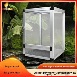 Grande cage conteneur pour reptiles ultra-pliable avec motif solide, enclos de serpent respirant, caméléon et habitat de cage de reproduction - Product Image 2