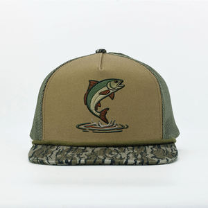 หมวกเบสบอลแบบ Snapback ลายพรางแบบกำหนดเอง หมวกทรง Trucker แบบ Flat Bill ลายพราง หมวกกีฬาแบบปรับได้ ผลิตในเวียดนาม (OEM) - Product Image 2