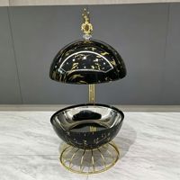 BOSAI Réchaud de buffet sphérique suspendu en acier inoxydable 8L à chauffage alcoolisé et maintien au chaud (Noir/Blanc) pour hôtels et réceptions