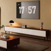 Meuble TV et Table Basse de Style Nordique Moderne Minimaliste, Meubles en Bois Simples pour Salon Familial et Chambre à Coucher avec Rangement