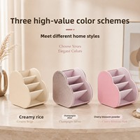 Boîte de rangement en cuir PU de luxe léger en forme de cœur avec séparateurs, doublure en velours, organisateur portable pour télécommandes et accessoires de bureau