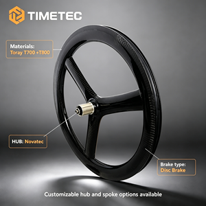 Roues de vélo pliantes en carbone à trois rayons, roues de vélo, frein à disque ou à jantes, sans chambre à air, compatibles avec Clincher, 20 <span class=keywords><strong>pouces</strong></span> - Product Image 2