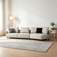 Ensemble de canapé-lit en cuir véritable durable avec rembourrage en éponge, forme carrée, design moderne, structure solide, conserve son aspect pendant des années