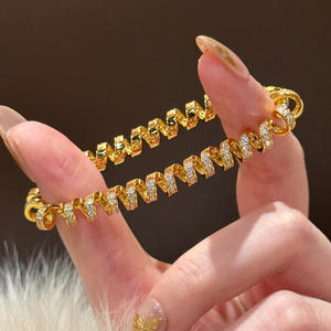 S925 argent Sterling lumière luxe ligne téléphonique plaie féminine à la mode Zircon Design exquis niche bijoux 18K or - Product Image 4