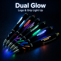 Stylos à bille LED promotionnels personnalisés avec logo, 2-en-1, écran tactile, pour une prise en main lumineuse, cadeau d'affaires, vente en gros