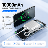 Nouveaux produits 2026 – Mini batterie externe 10000 mAh rechargeable avec charge rapide PD 22,5 W, affichage numérique, logo personnalisé en usine