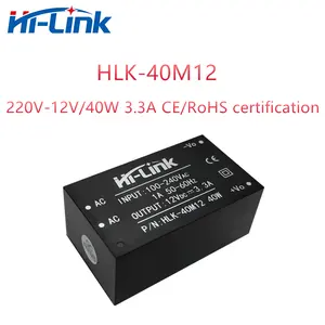 Huishoudelijke Intelligente Hi-Link Ac/Dc HLK-40M12 220V Tot 12V 40W 3.3a Uitgang Mini Grootte Verstelbare Voeding Converter Ce/Rohs